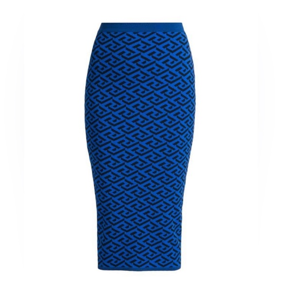 VERSACE NWT La Greca Print Midi Skirt and Top Set - Picture 2 of 15